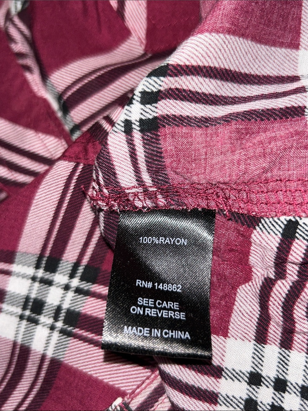 torrid Raspberry Plaid Button-Down Shirt - Picture 4 of 5